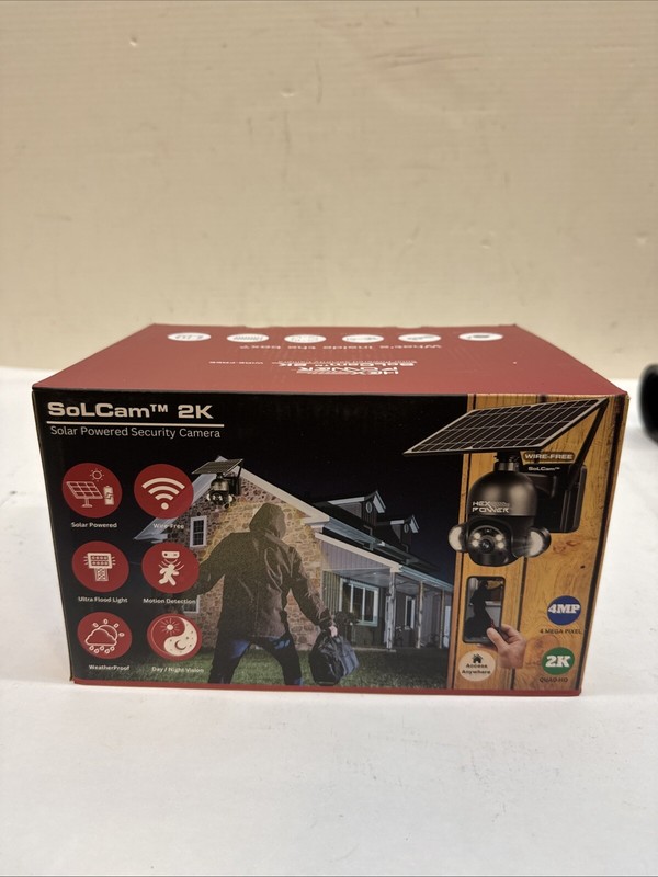 Hex Power Solcam 2K Solar Powered Security Camera 4MP White