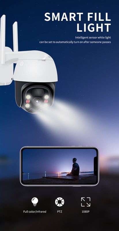 Solar Powered 3MP WIFI Wireless Security HD Camera Outdoor PTZ Built-in Battery gallery