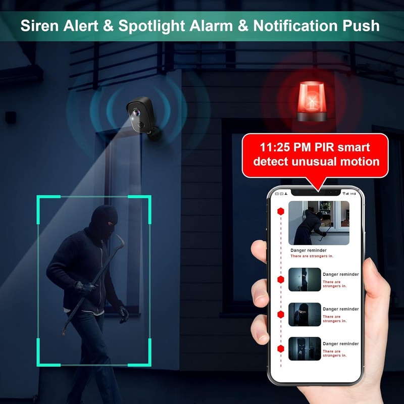 Battery-Powered Wireless Surveillance Camera - Color Night Vision, Two-Way Talk gallery