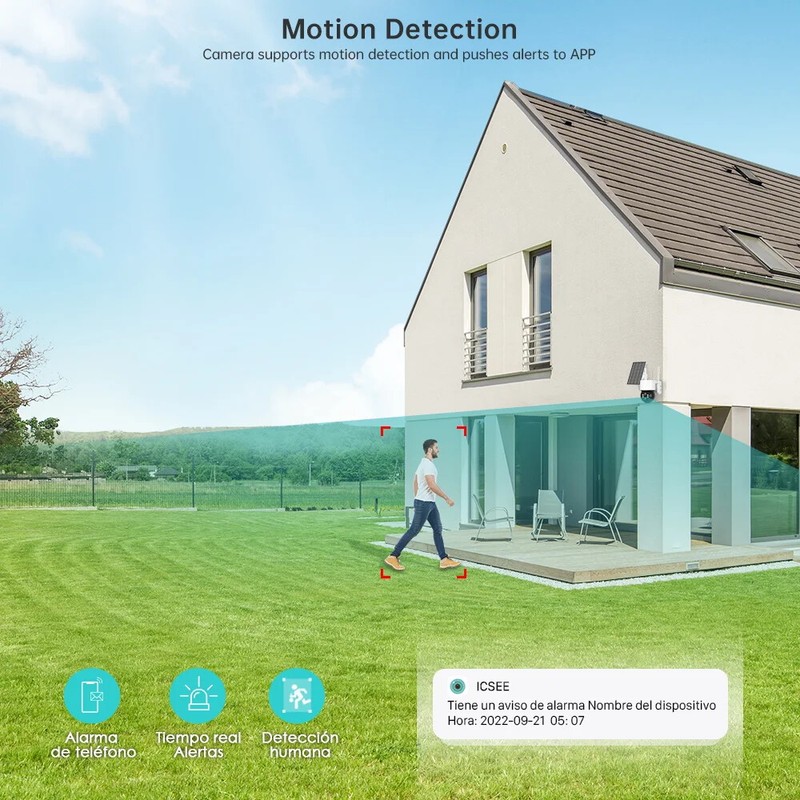 4MP WIFI HD Solar Camera PIR Human Detection Outdoor Security PTZ Surveillance gallery