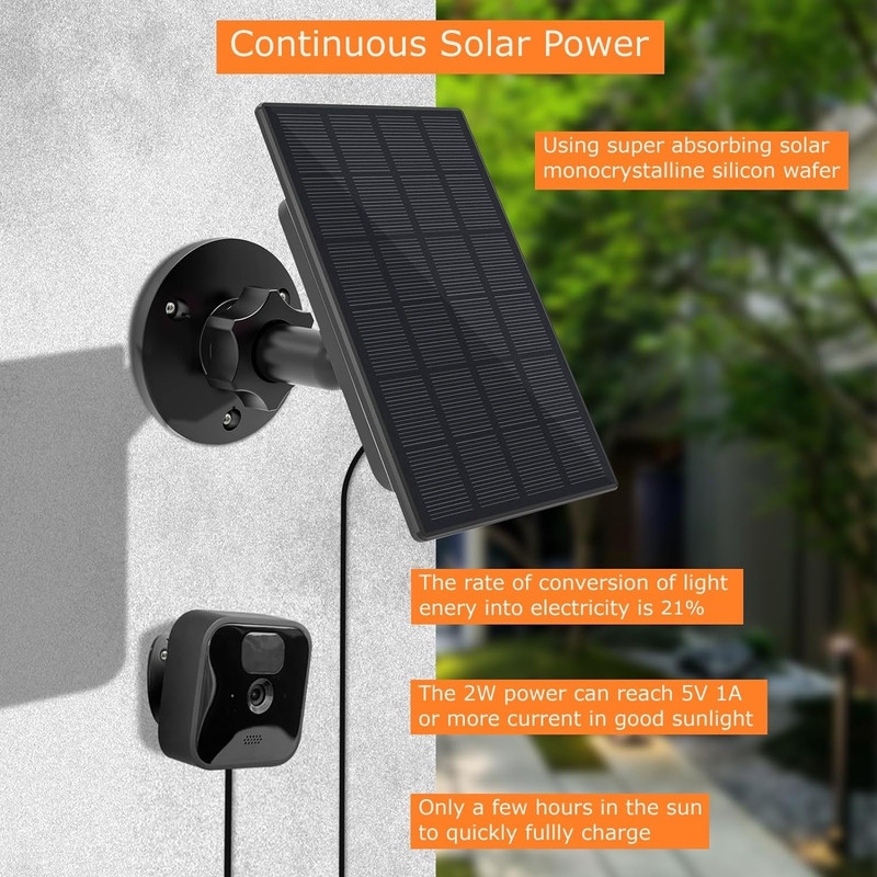 Solar Panel for Blink Camera Outdoor, 2W Blink Camera Solar Panel Compatible gallery
