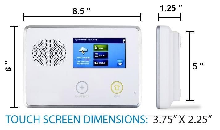 2GIG GC2 CP21-345E Go!Control Security Control Panel, 345MHz, English, Touchscre gallery