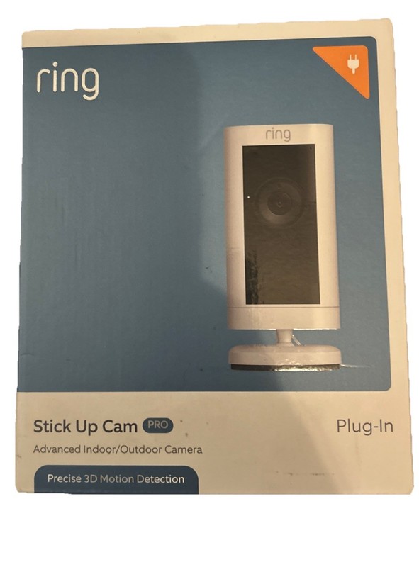 Ring – Stick Up Cam PRO Plug In Indoor/Outdoor Security Camera with 3D Motion
