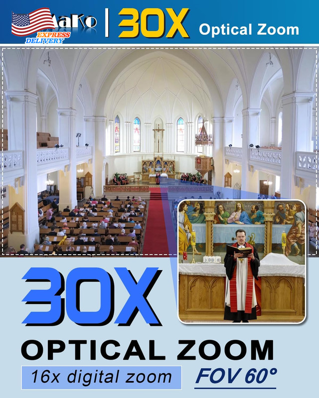 K30NS 4K 30X Optical Zoom PTZ Camera with NDI 6 & NDI HX3 AI Auto-Tracking Gen 3 gallery