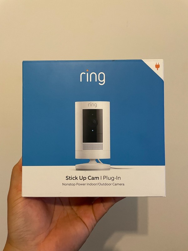 Ring Stick Up Cam Plug-In Indoor/Outdoor 1080p Wired Security Camera White New