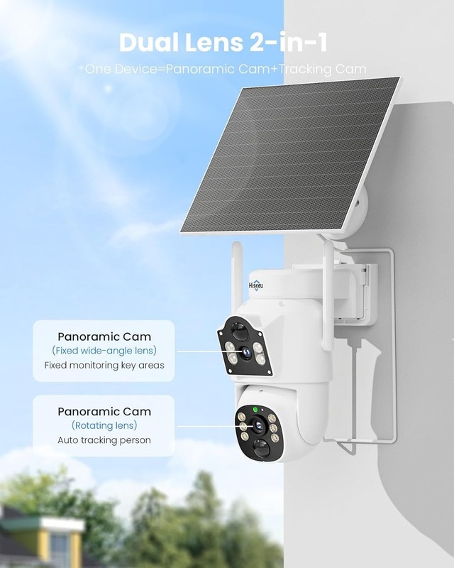 Dual Lens Solar Security Camera with Night Vision and Hassle Free Installation gallery
