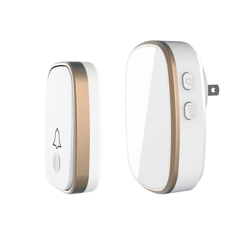 LUAMB Wireless Doorbell, 1,000ft Range Loud Enough with 5Volume 2-White