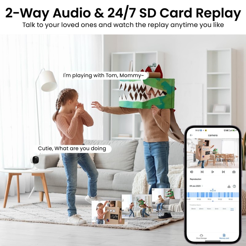 2K Cameras for Home Security, Indoor/Outdoor, Full Color, C1 2Pack gallery