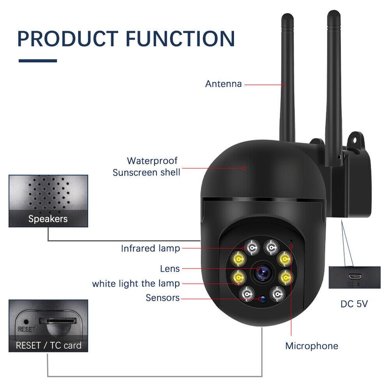 1080P 4x Wireless Security Camera System Smart outdoor 5G Wifi Night Vision Cam gallery