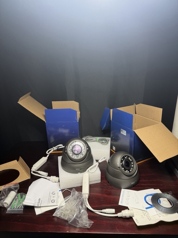 Lot of 2 U90VG POE IR Dome IP Security Cameras 2.8-12mm Open Box