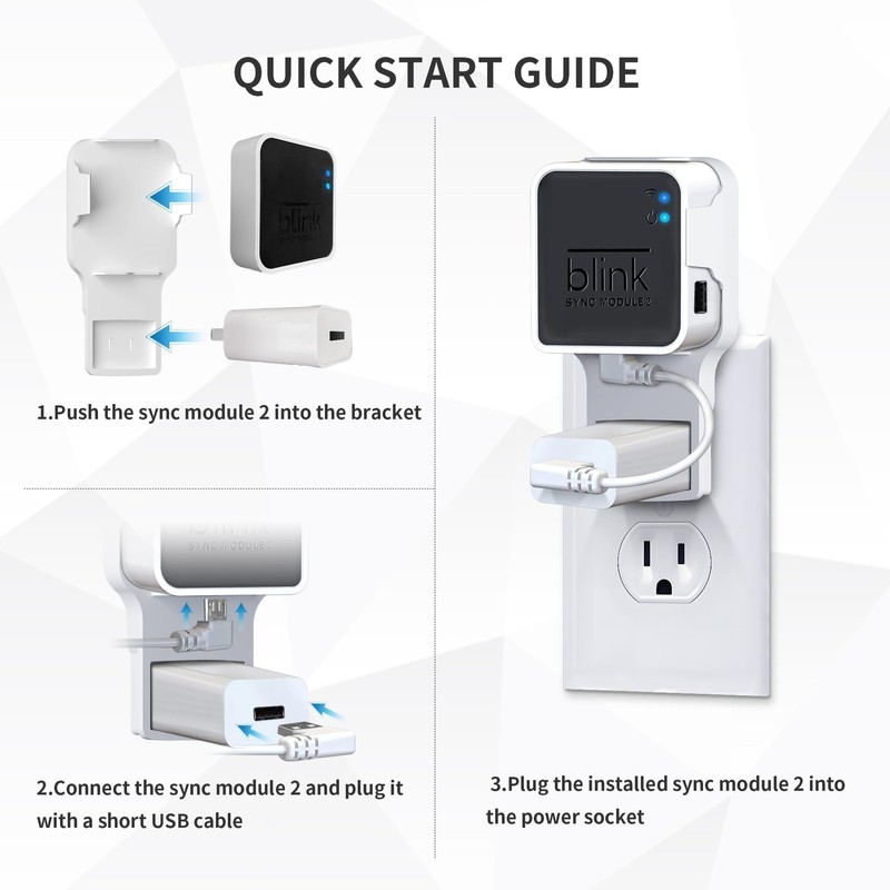 Wall Mount for Blink Sync Module 2 with Short Cable - save Space - No Messy Wire gallery