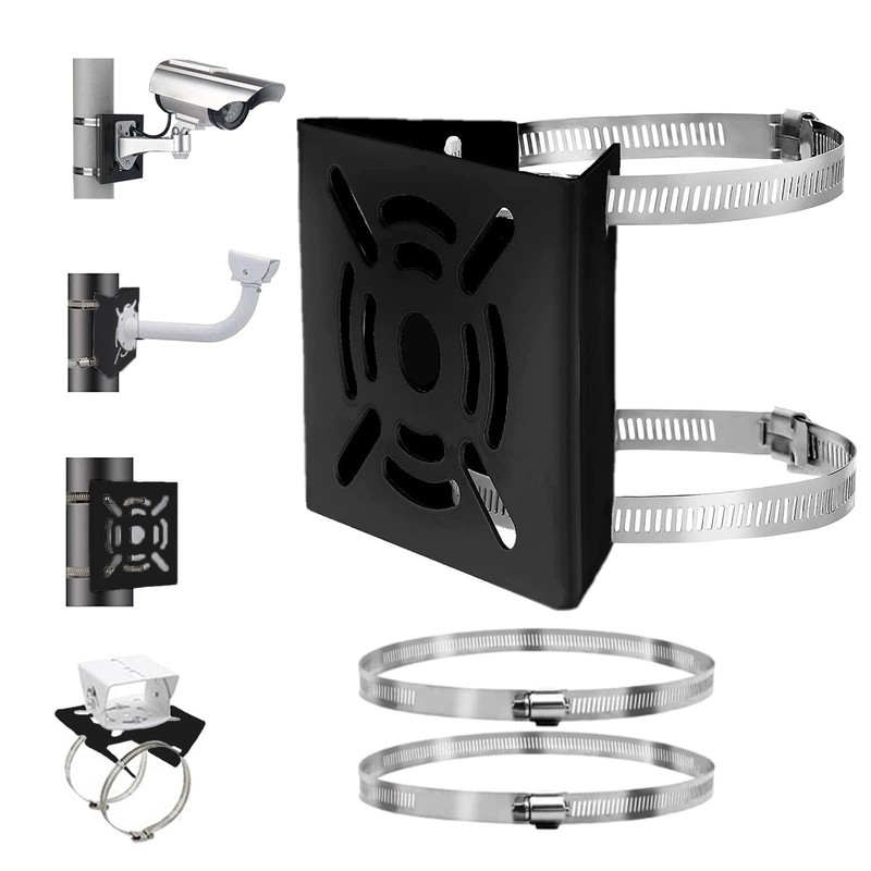 Universal Vertical Pole Mount Adapter Bracket for CCTV Security Camera PTZ Do…