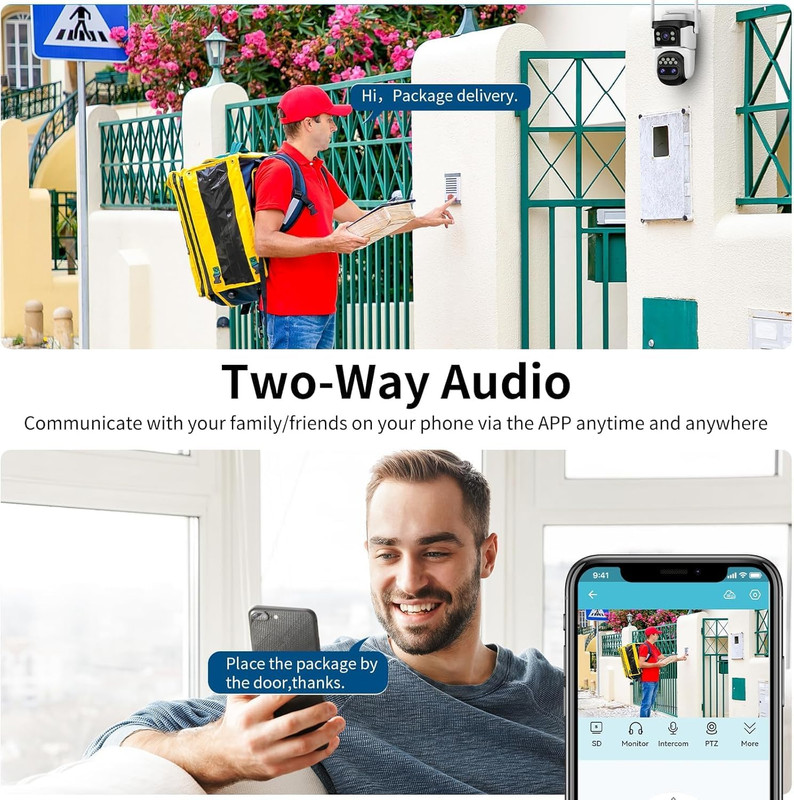 Three-Lens Security Camera,2K Outdoor Camera,Human Detection,Home Security Camer gallery
