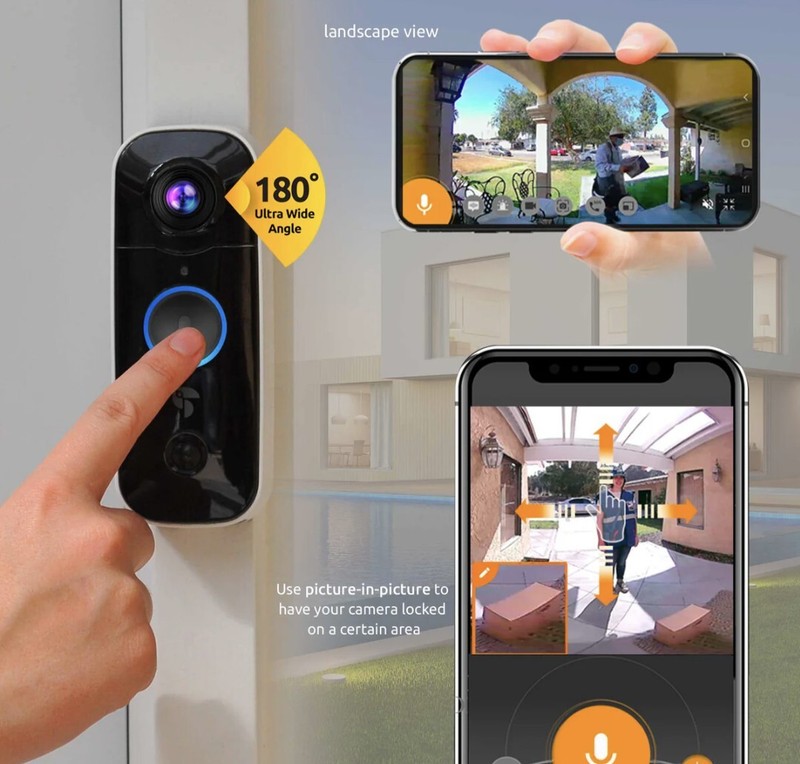NEW Toucan Wireless Video Doorbell System w/ Rechargeable Battery Live Feed App gallery