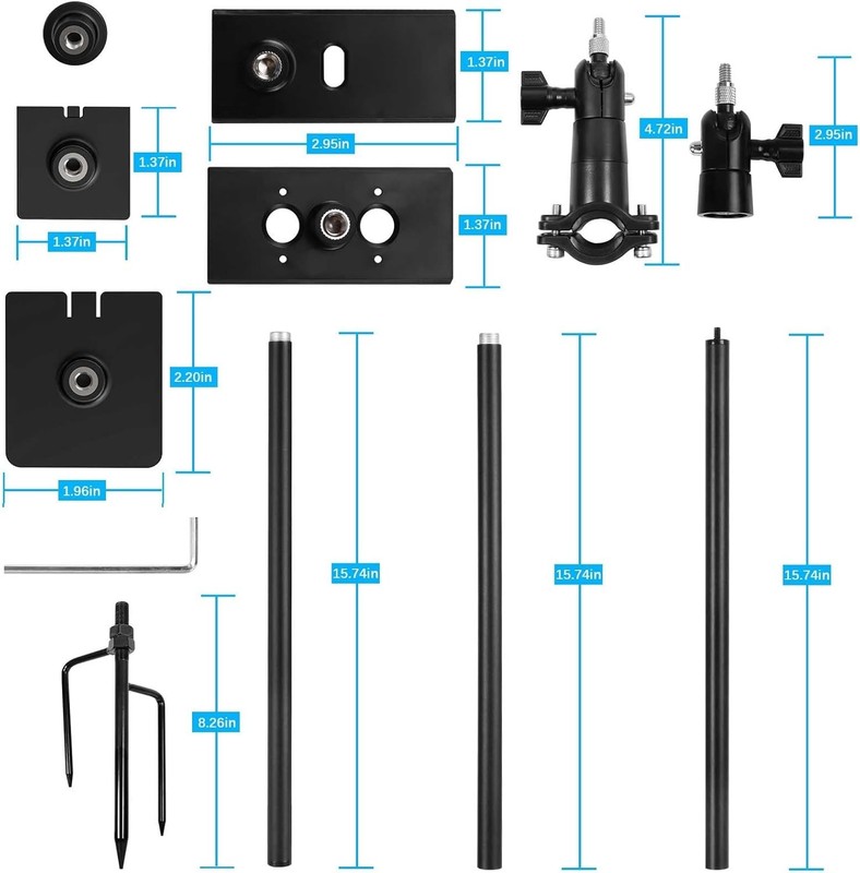 Heavy-Duty Adjustable Ground Stake for Solar Panels & Security Cameras (Black) gallery