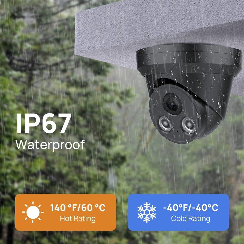 VIKYLIN 4MP IR Night Vision Security IP Camera Home Outdoor Built-in MIC WDR POE gallery