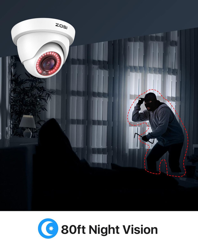 4-Pack 2MP Outdoor/Indoor 1080P Security Cameras Night Vision CCTV Dome Camera gallery
