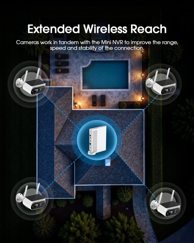 Solar Wireless Outdoor, 2K Ultra Clear Home System, No Subscription, Human De... gallery