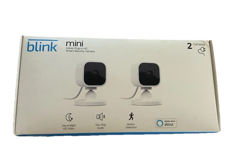 Blink Mini Indoor Plug-in Wired HD Wi-Fi Security Camera (2-Pack), NEW/SEALED
