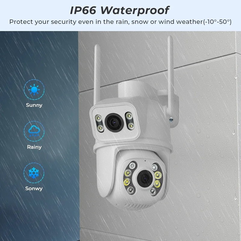WiFi 6MP FHD Wireless PTZ IP Camera Security CCTV Waterproof 2-Way Audio Motion gallery
