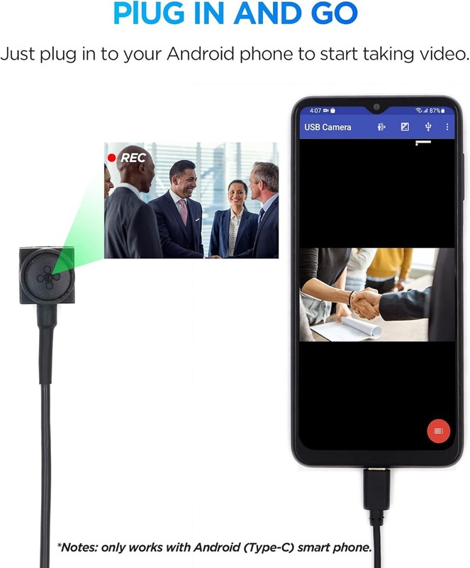 OIKSPY Button Camera 1080P Wearable External Phone Camera for Android Smartph... gallery