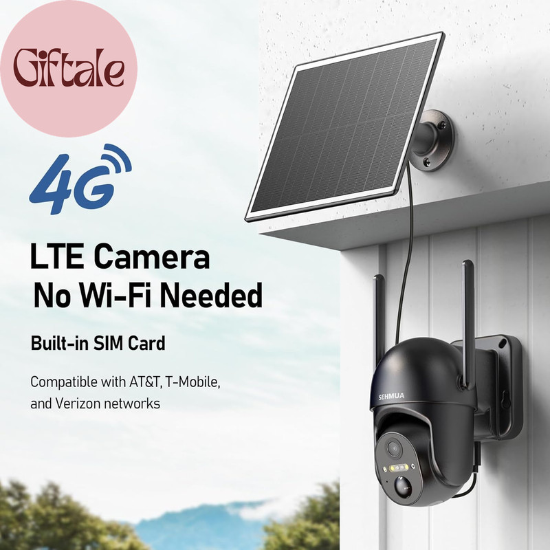4G LTE Cellular Solar Security Camera Wireless Outdoor, No Wifi Solar Powered Ca gallery