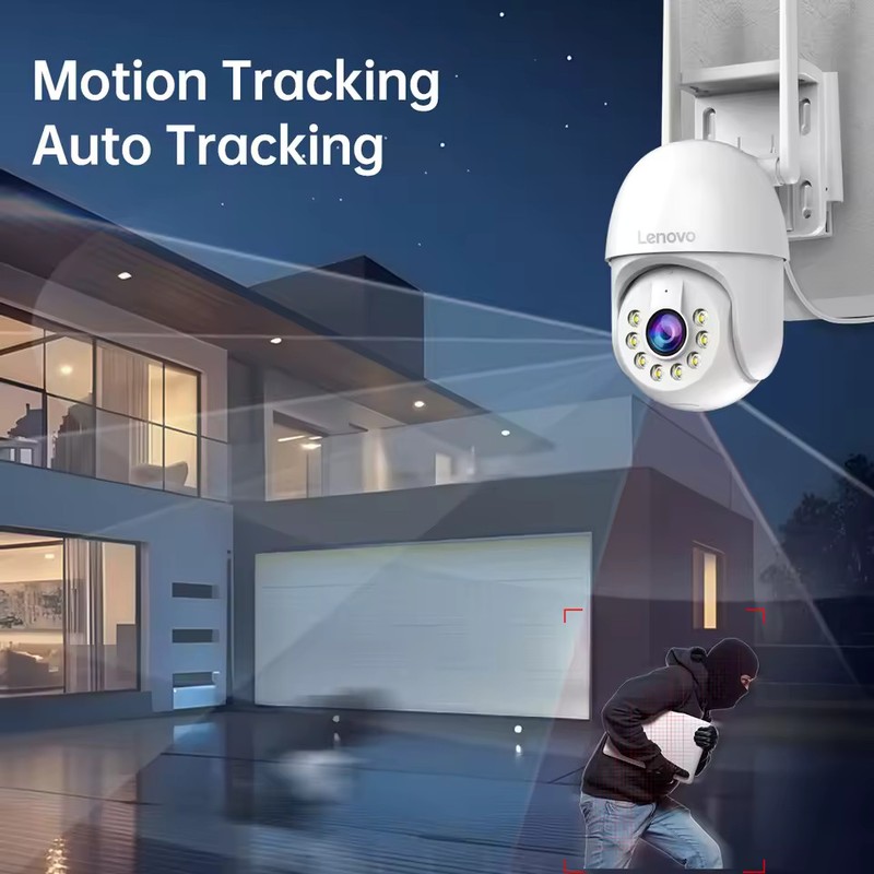 Lenovo 5MP Security Camera Wifi Dual Lens PTZ Auto Tracking Video CCTV 5X Zoom