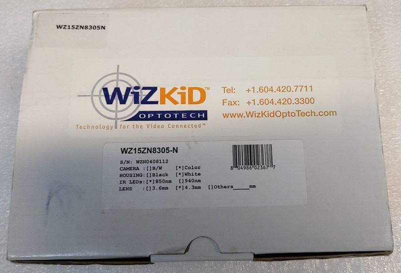 CCTV Camera Optotech Color/B&W IR Day/Night WiZKiD WX15ZN8305-N IP68 Rating