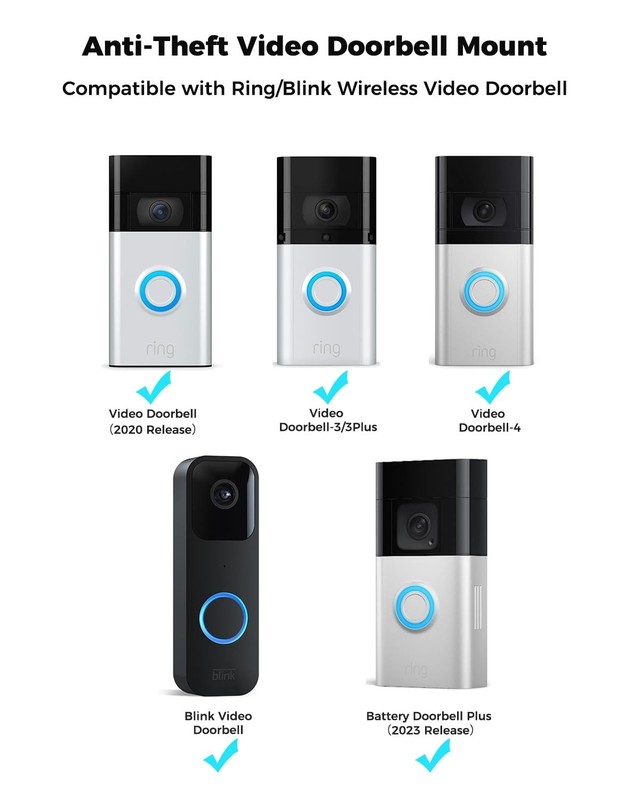Anti-Theft Doorbell Mount Compatible with Ring Wireless Video Doorbell and Ba... gallery