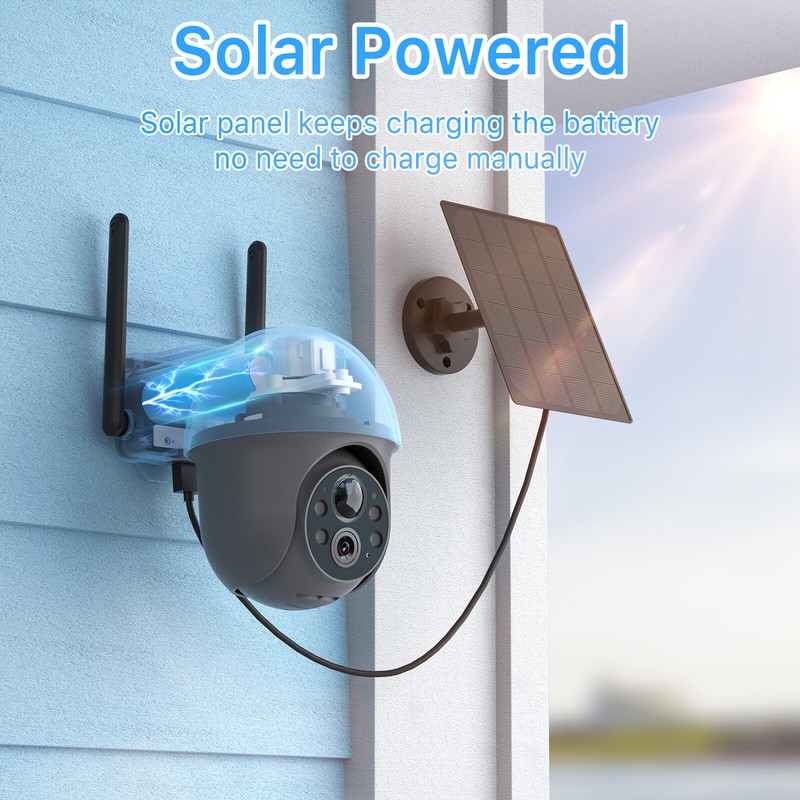 2K Solar Security Cameras Wireless Outdoor 360° View Pan/Tilt WiFi Night Vision gallery
