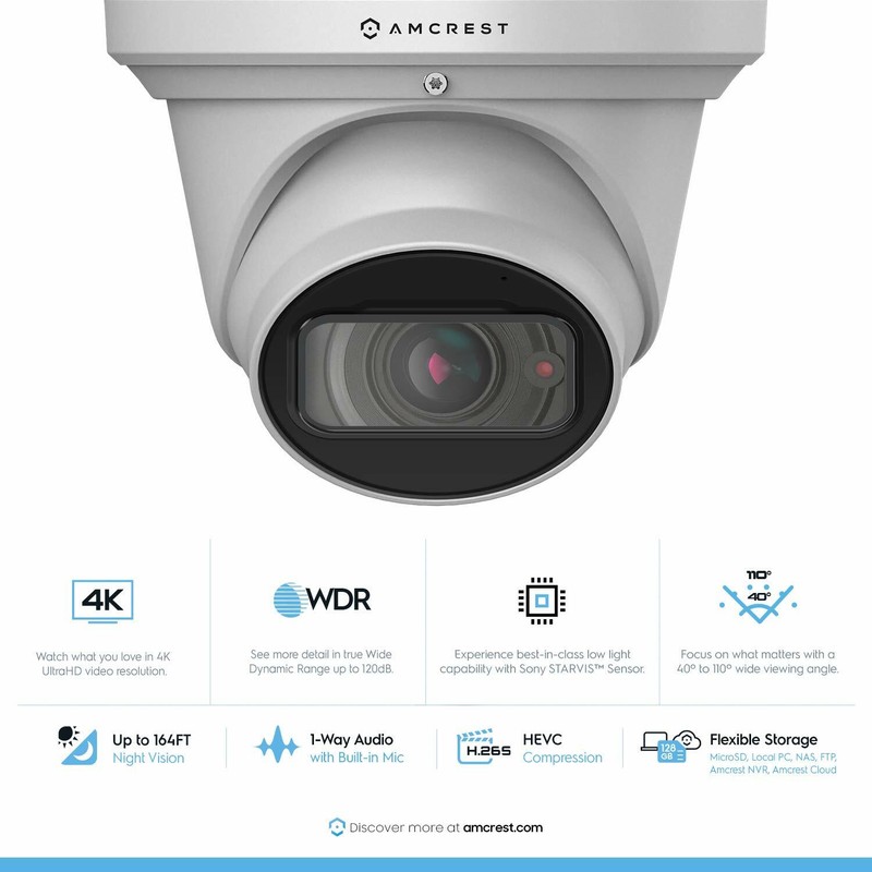 Amcrest 4K PoE Security IP Camera 4X Optical Zoom 8MP Motorized Lens Renewed gallery