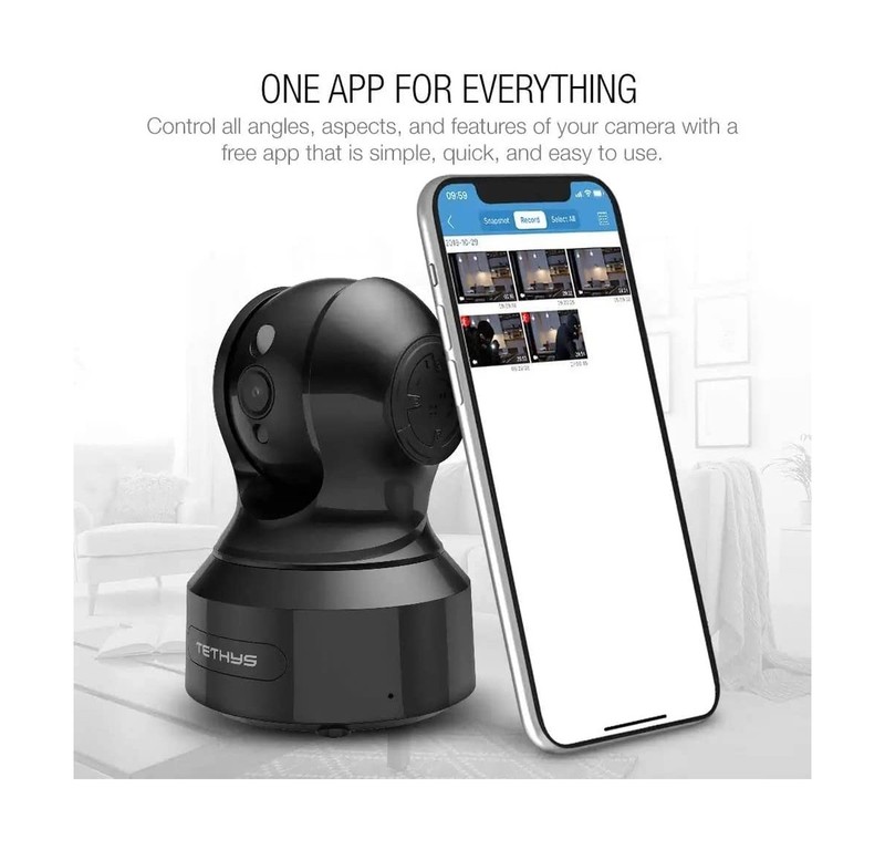 TETHYS Wireless Security Camera 1080P Indoor [Work with Alexa] Pan/Tilt WiFi ... gallery