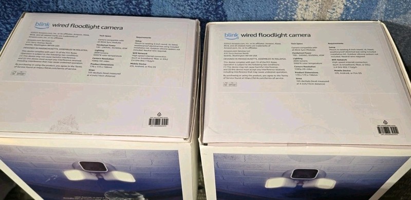 2 New Lot Blink Wired Floodlight Camera LED Smart Security Camera 2600 Lumens gallery