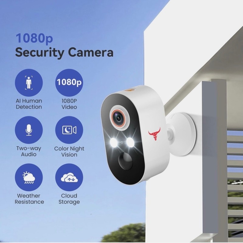1080p Wireless Security Camera, 2.4GHz Wi-Fi, Color Night Vision, AI Human De... gallery