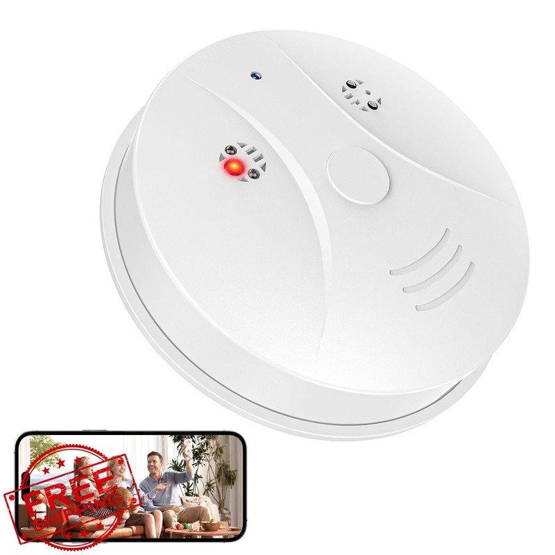 XSHGZ WiFi Camera Smoke Detector 1080P HD App Control Night Vision