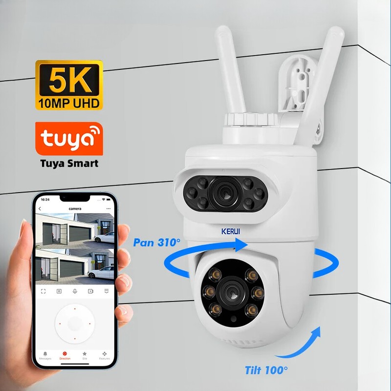 10MP 5K PTZ IP Camera Outdoor Security Night Vision Waterproof Motion Detection