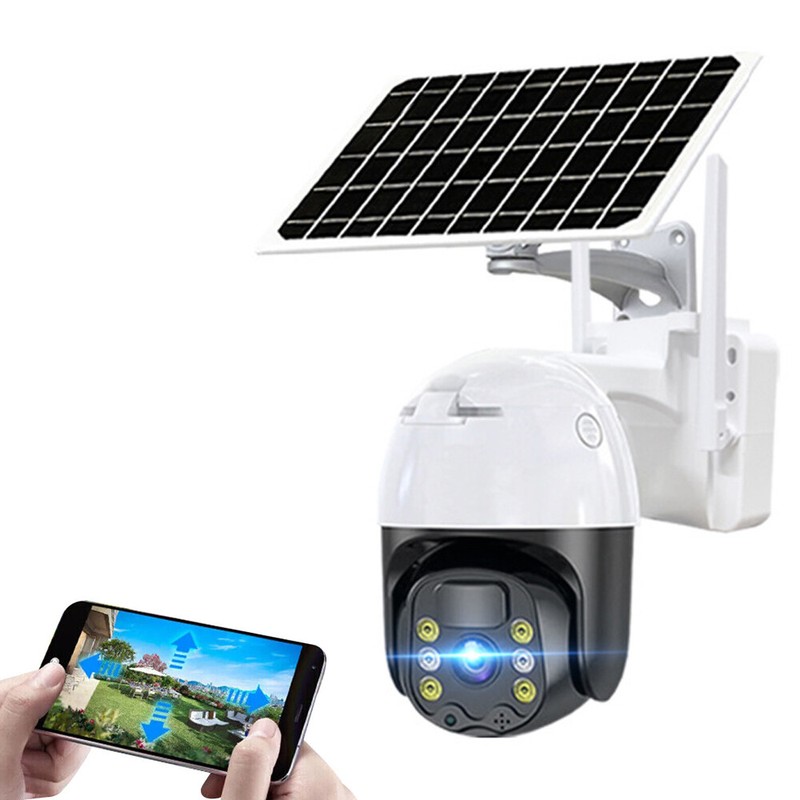 Solar Security Dual Lens Camera Outdoor Home 3MP Wifi Wireless IP Cam PTZ CCTV