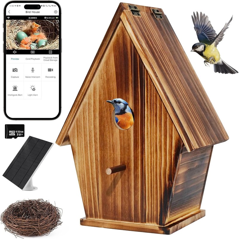Smart Bird House with Camera, 1080P HD Birdhouse with Camera Inside