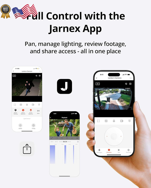 Outdoor Wall Lantern Light Camera, 2K Wi-Fi Security Cam with AI Human Detection gallery
