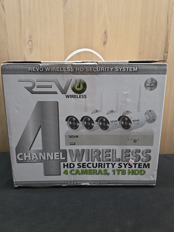 REVO 4 Channel Wireless Security System 4 Cameras, 1TB HDD