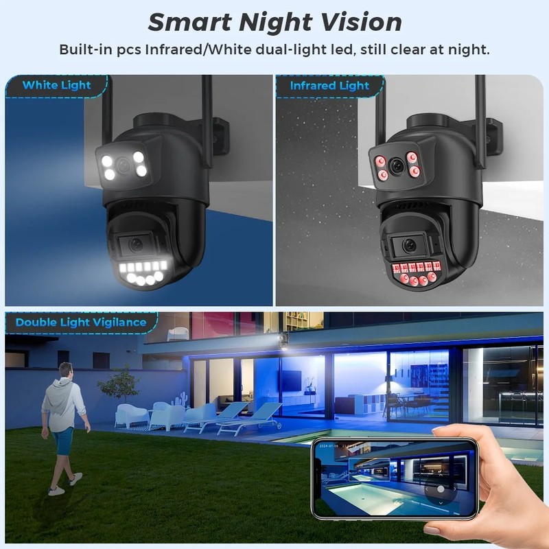 5K Dual Lens PTZ IP Camera 10MP AI Tracking Wireless Outdoor Surveillance gallery