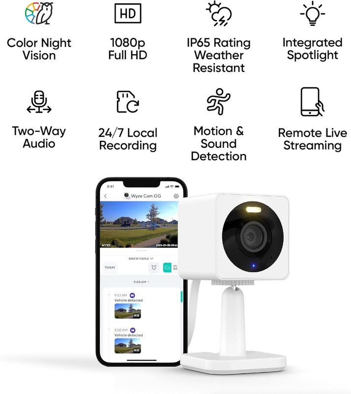 Smart Home Security Camera: 1080p with Color Night Vision & Instant Alerts gallery
