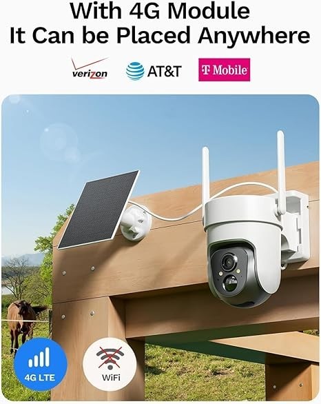 4G LTE Cellular Security Camera No Internet Needed, Solar No wifi Security Camer gallery