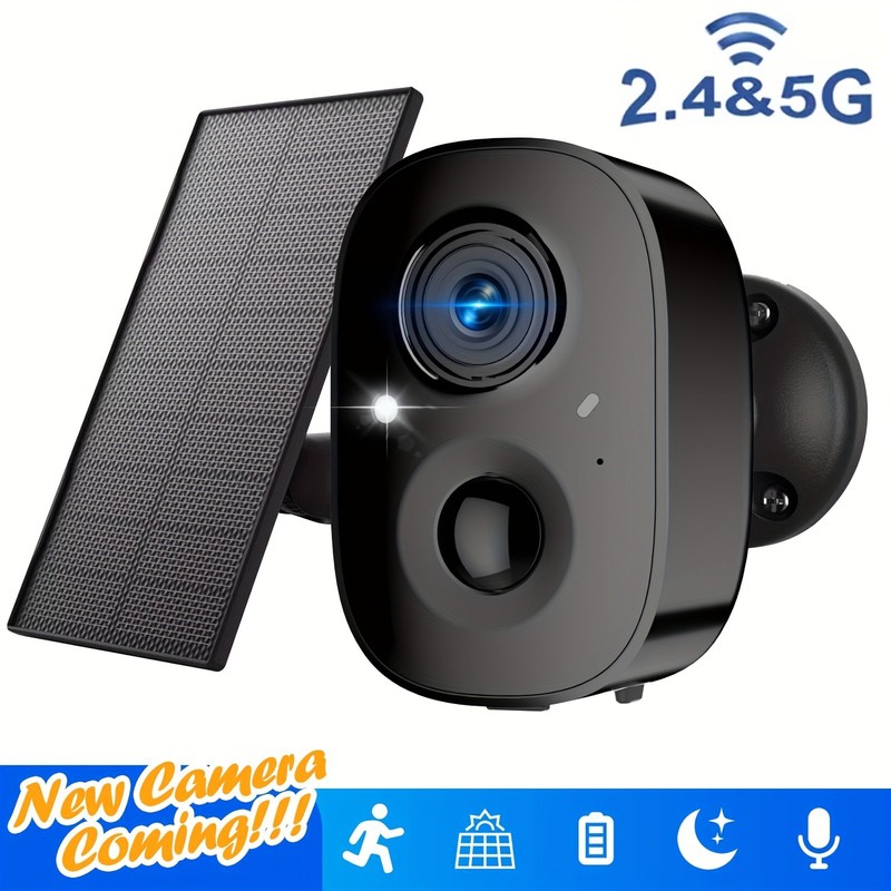 4MP Wireless Security Camera WiFi Solar Battery Camera Audio Monitor CCTV Color