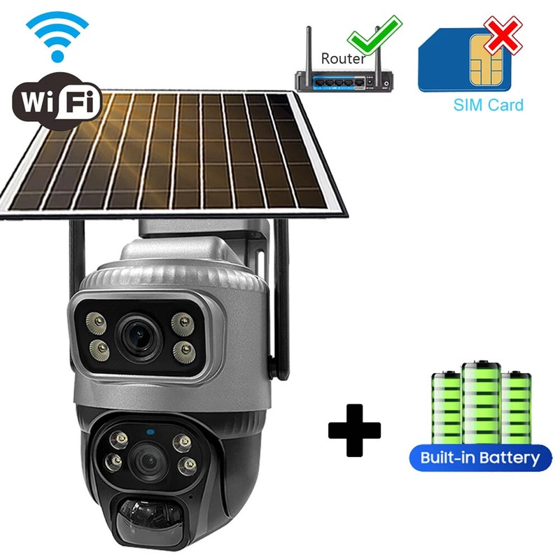 4K Wifi Surveillance Camera Outdoor Security Protection Smart Home Solar Cameras