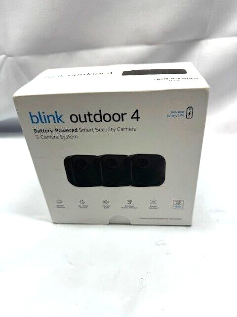 Blink Outdoor 4 1080p Wi-Fi Outdoor 3-Camera Security System – Black *New