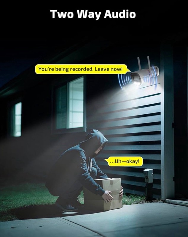 2.4GHz & 5GHz Wireless Outdoor Security Camera with Color Night Vision Motion gallery
