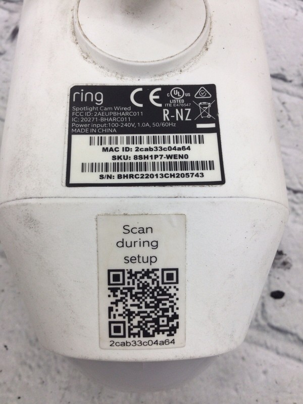 Ring Spotlight Cam Wired 1080 HD Built-in Spotlight Siren Alarm White Used gallery