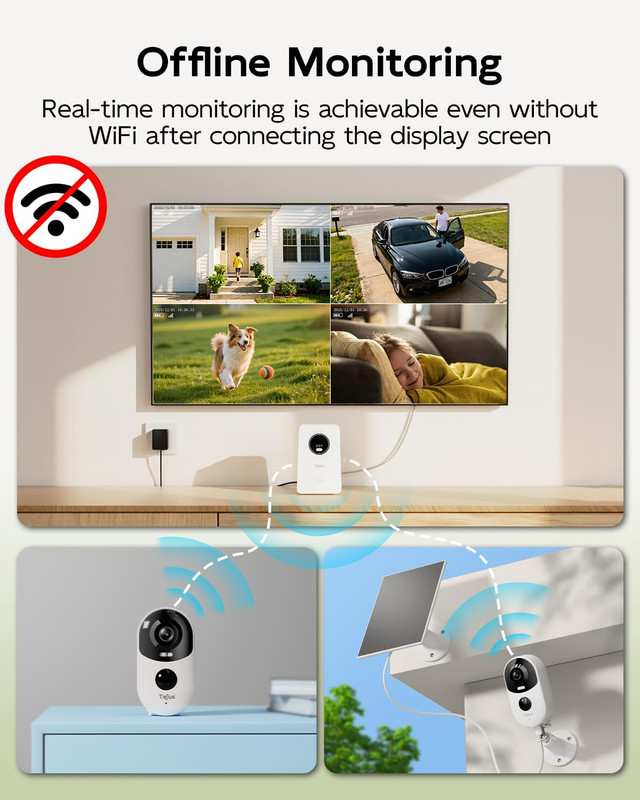 Solar 4MP Wireless Security Cameras - Color Night Vision, No Subscription, 2-Way gallery