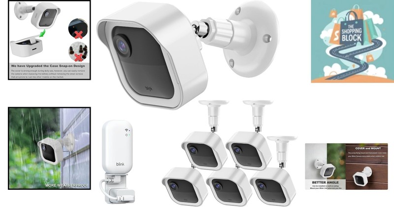 5-Pack White Weatherproof Blink Outdoor Camera Wall Mounts & Sync Module Holders gallery